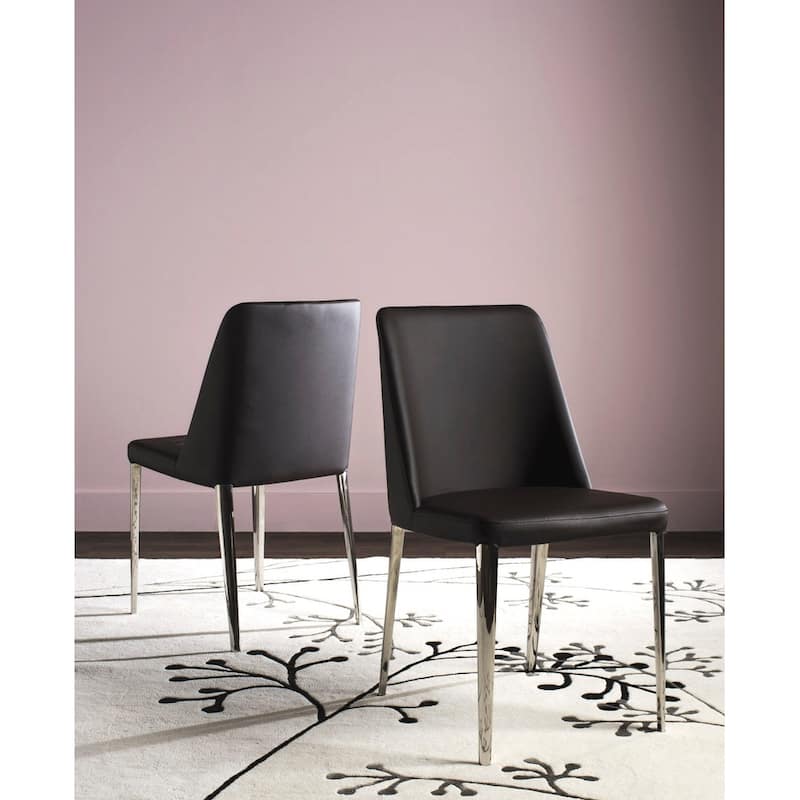 SAFAVIEH Haruko Mid Century Dining White Dining Chair (Set of 2) - 22.5" x 17.8" x 34.8" - 23Wx18Dx35H - Brown