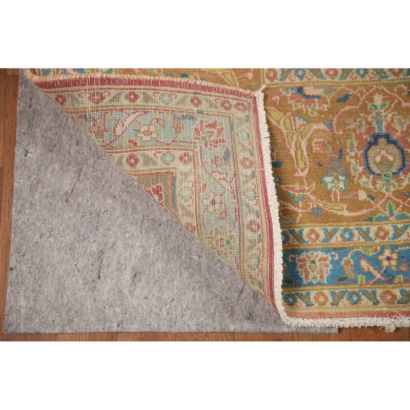 Hand Knotted Oriental 100% Wool Carpet Traditional Floral Pink Mashad Area Rug - 12' 9'' X 9' 4''