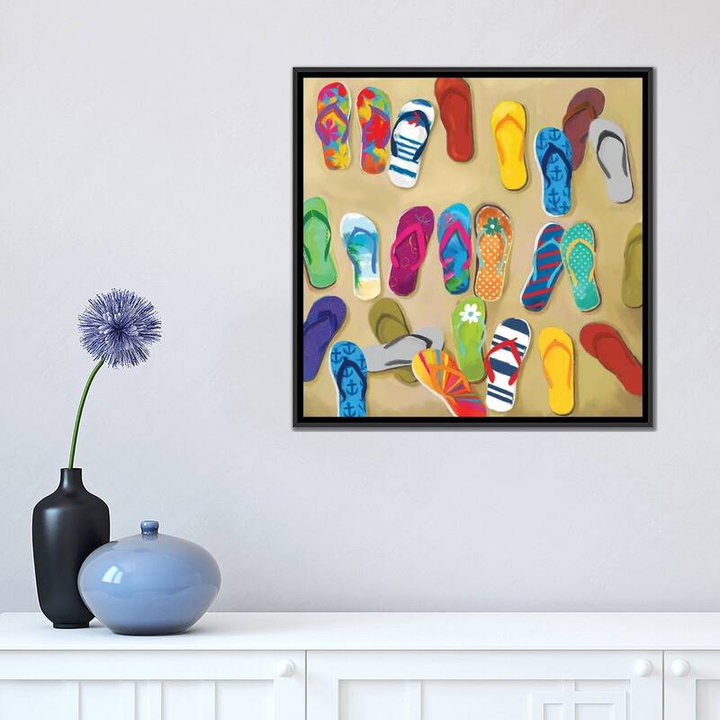 iCanvas "Flip Flops II" by Drako Fontaine Framed Canvas Print