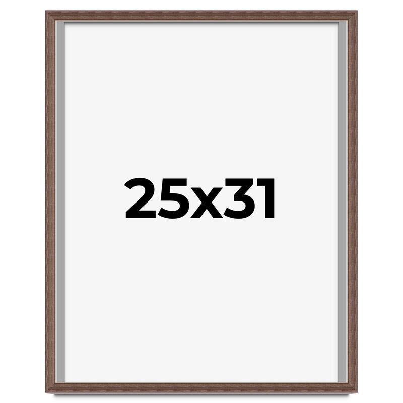 25x31 Shadow Box Frame Brown | 1.125 inches Deep Real Wood Rustic