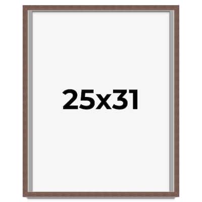25x31 Shadow Box Frame Brown | 1.125 inches Deep Real Wood Rustic