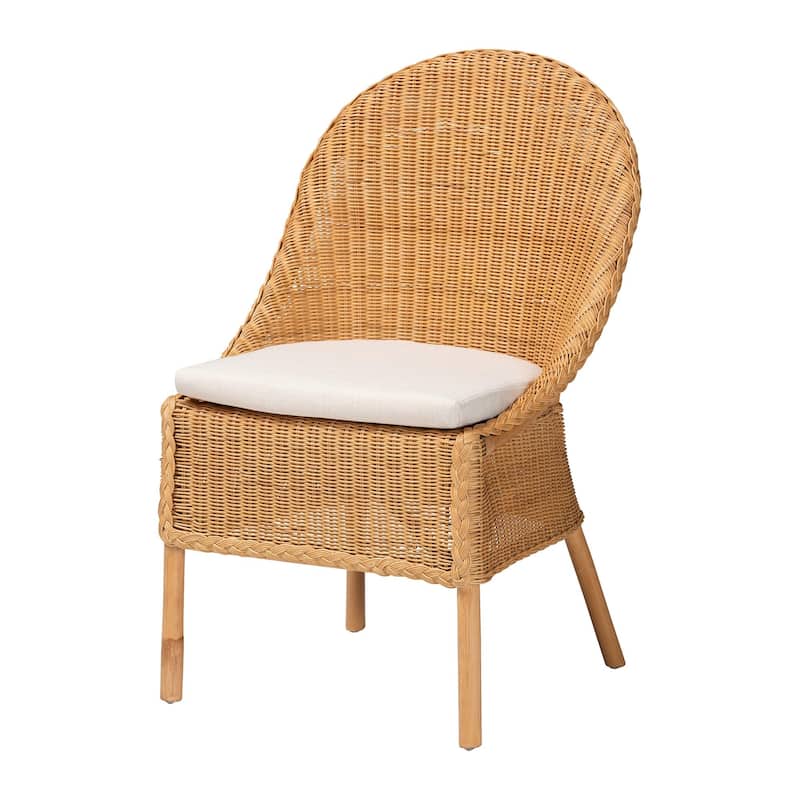 Camelia Bohemian Light Honey Rattan Dining Chair - Honey