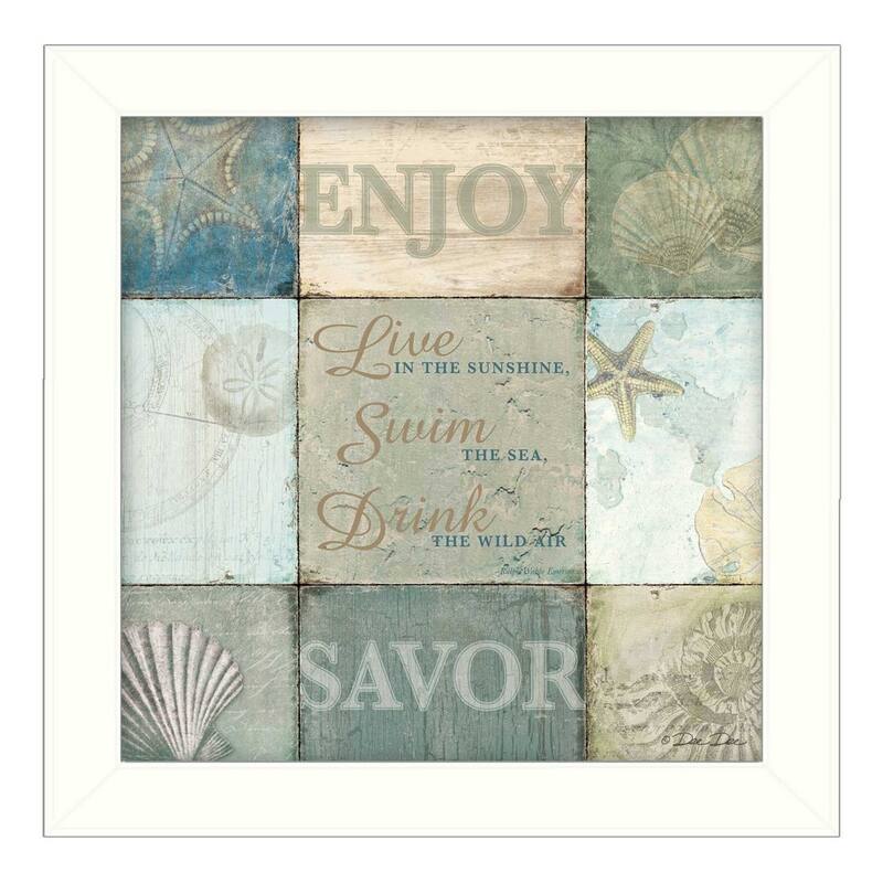 TrendyDecor4U Contemporary "Live in the Sunshine" Framed Print Wall Art by Dee Dee