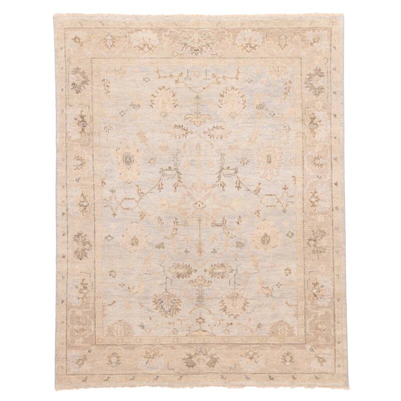 ECARPETGALLERY Hand-knotted Modern Oushak Light Blue Wool Rug - 7'9 x 9'8