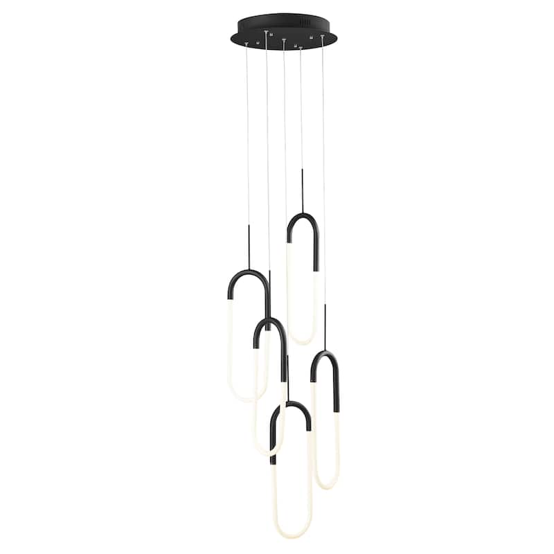Five Clips Dimmable Integrated LED Chandelier - N/A