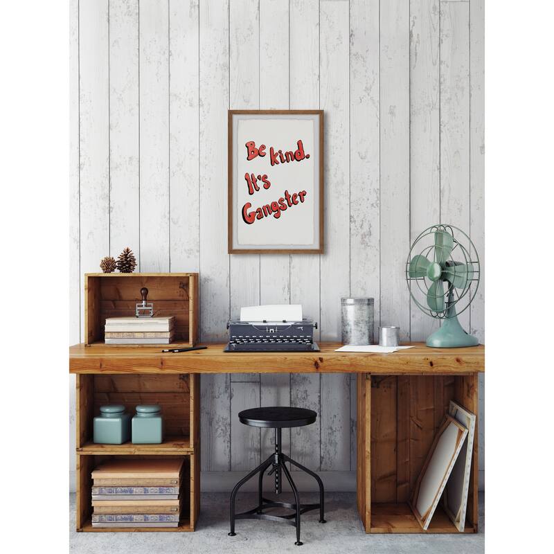Be Kind, It's Gangster II Framed Wall Art, Elegant Home Touch - Sophisticated Artwork for Refined Décor