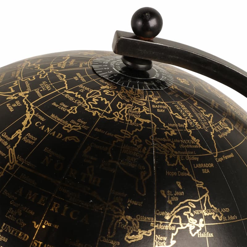 Modern Globe Sculpture with Unique Metal Stand for Home Decor