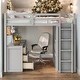 preview thumbnail 2 of 12, Elegant Full size Loft Bed with Drawers, Desk and Wardrobe, Health and Comfort, Sturdy Construction & Safety Guaranteed, Grey