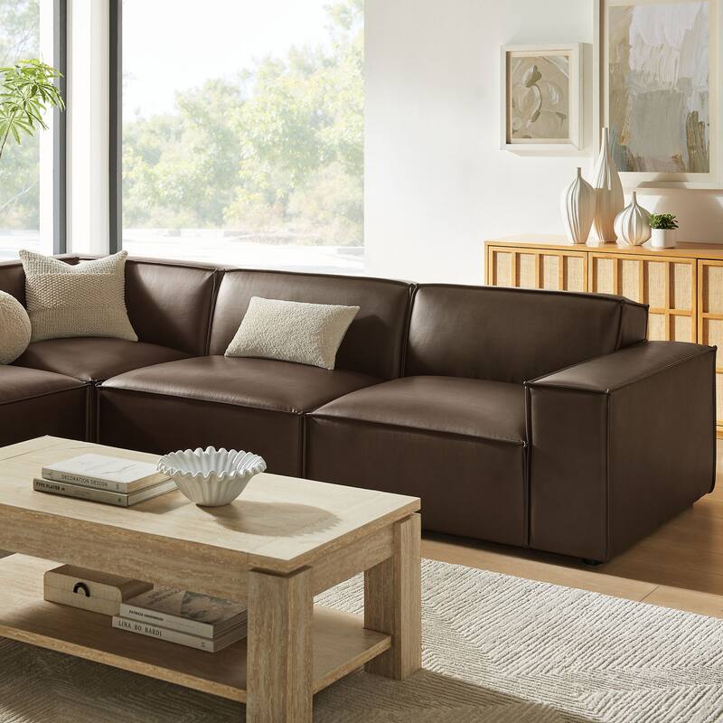 Restore 4-Piece Vegan Leather Modular L-Shaped Sofa