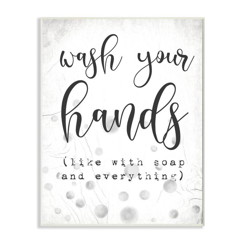 Stupell "Wash Your Hands" Wood Wall Art - White - 13 x 19