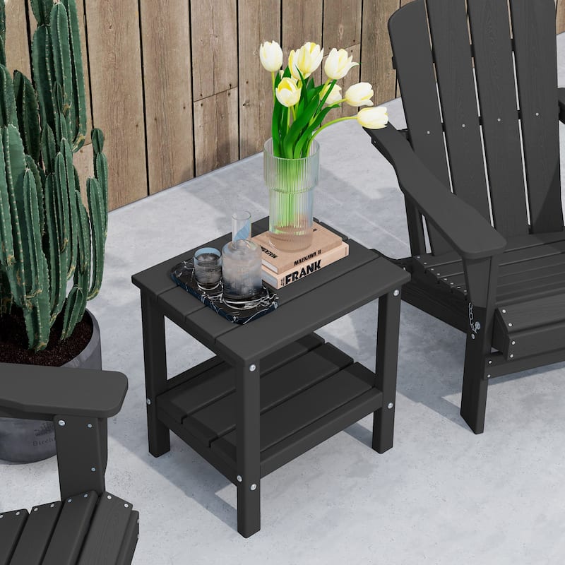 Square Plastic Outdoor Side Table Adirondack Chair End Table