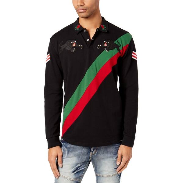 Shop Reason Mens Panther Embroidered Rugby Polo Shirt Overstock
