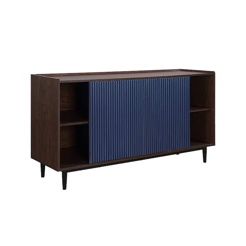 Manhattan Comfort Duane 59.05 Modern Adjustable Shelf Ribbed Sideboard