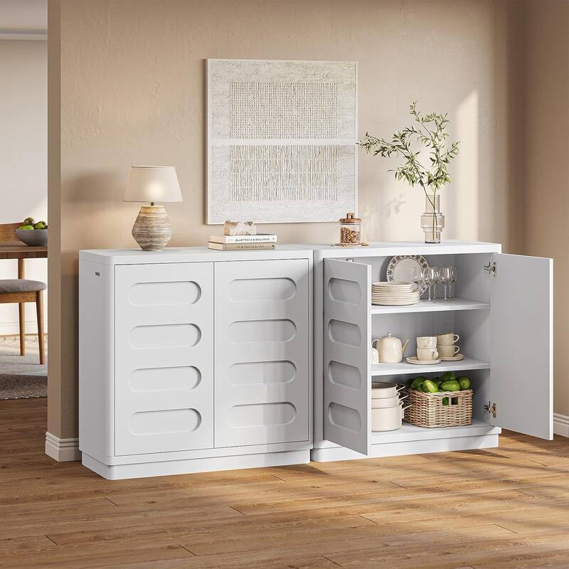 Buffet Sideboard Cabinet with Storage 2 Doors Adjustable Shelves