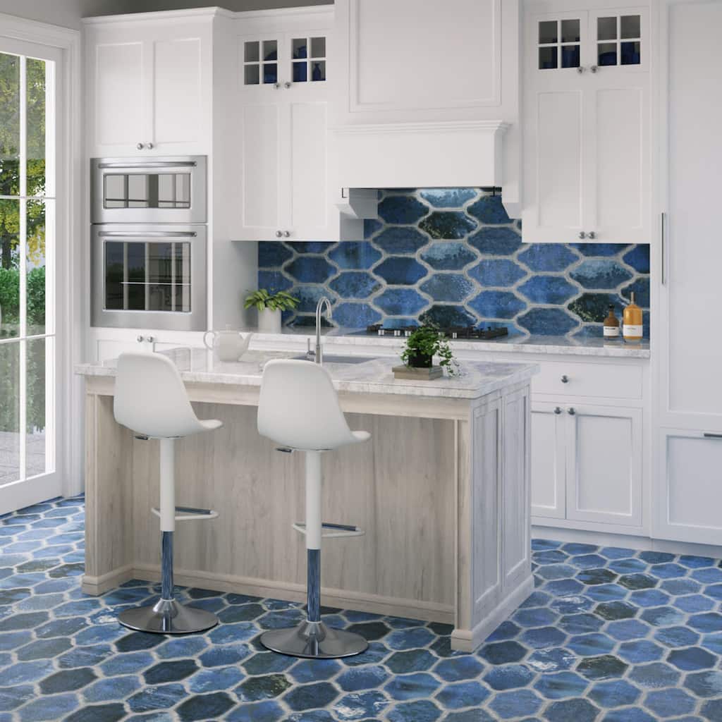 Merola Tile Dorne Provenzal Blue 6-1/4" x 12-3/4" Porcelain Floor and Wall Tile