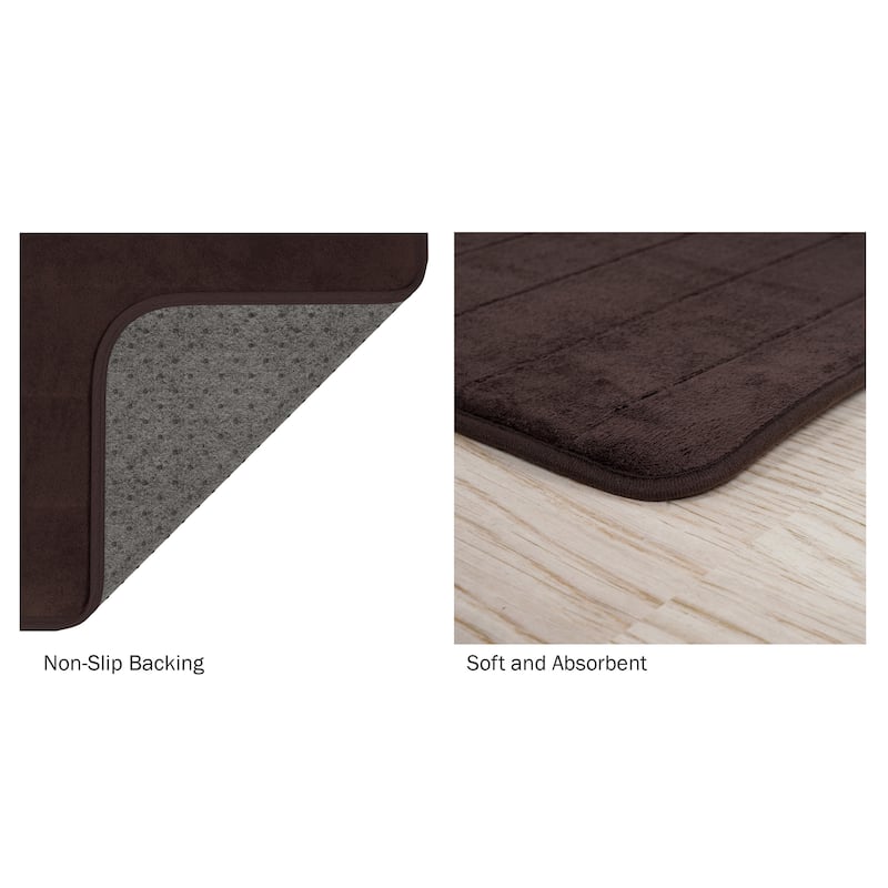 Oversized Bathroom Rug - Extra-Long Memory Foam Bath Mat with Nonslip Backing by Windsor Home