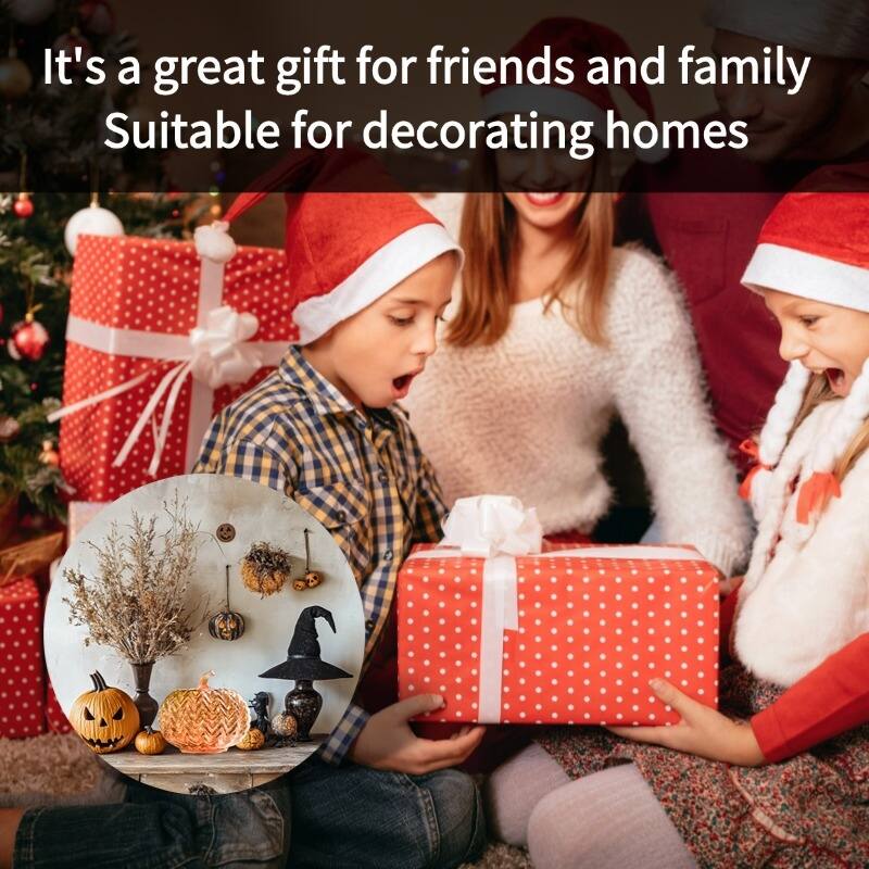 Mercury Glass Pumpkin Lights with Timer – Fall Halloween Table Decorations for Home & Thanksgiving Decor