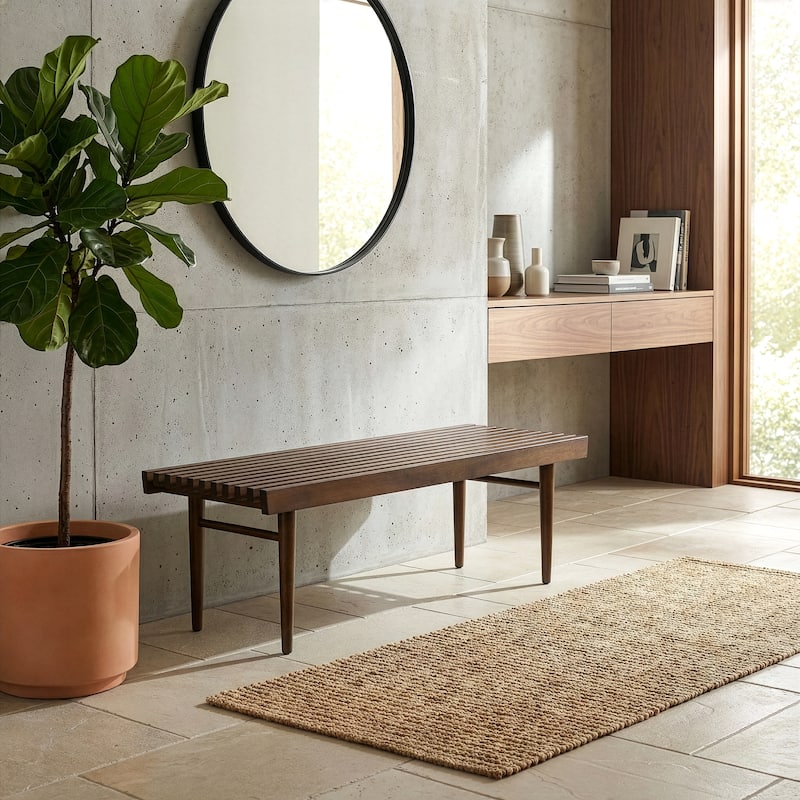 Baird Slatted Wooden Bench