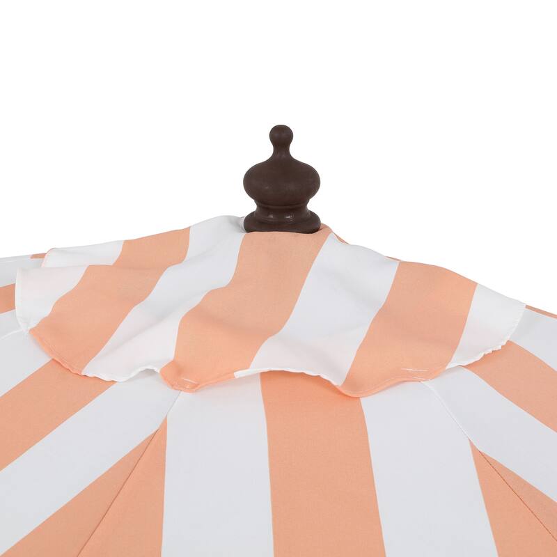 9ft Half Market Umbrella, Scalloped, Crank, Tilt, UV, by JONATHAN Y