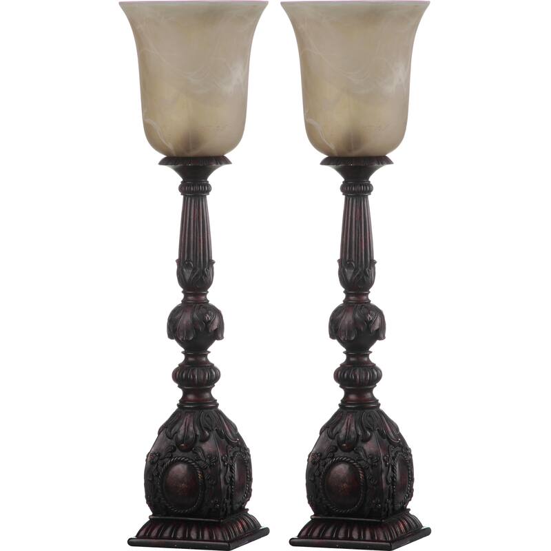 SAFAVIEH Lighting Faize 28-inch Artifact Oil-Rubbed Bronze Table Lamp (Set of 2) - 8Wx8Dx28H