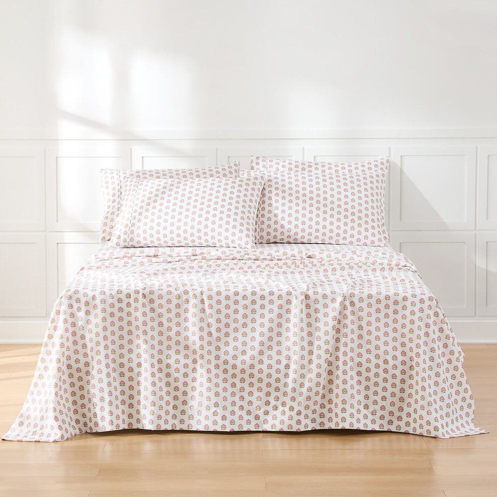 Lush Decor Prisha Floral Peach Sheet Set