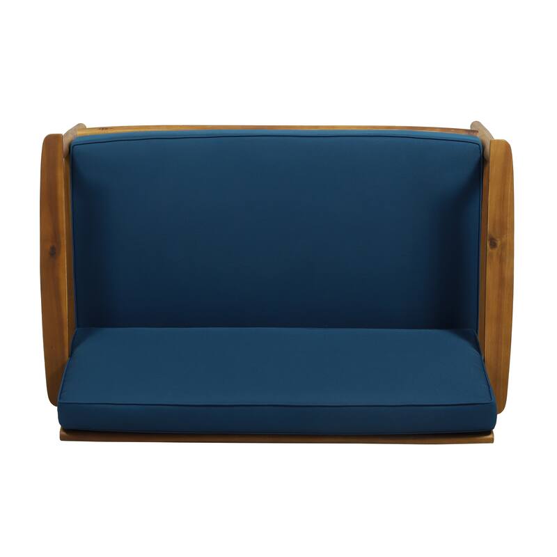 Willowbrook Outdoor Acacia Loveseat and Coffee Table by Christopher Knight Home