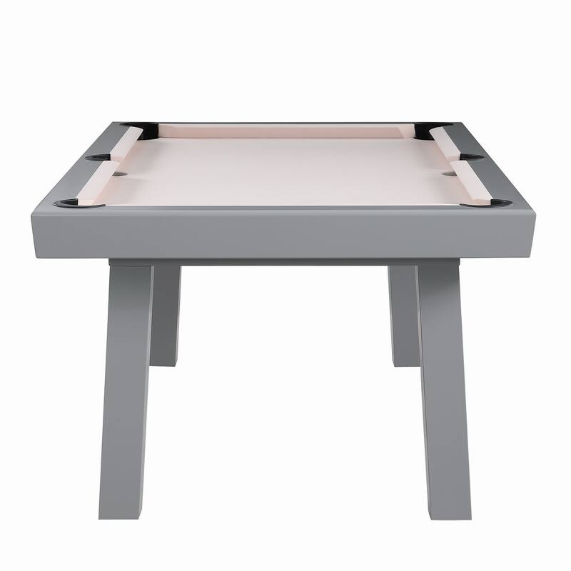 Laguna Indoor/Outdoor 8ft Slate Pool Table Dining Set with 2 Benches & Accessories, Cement Finish