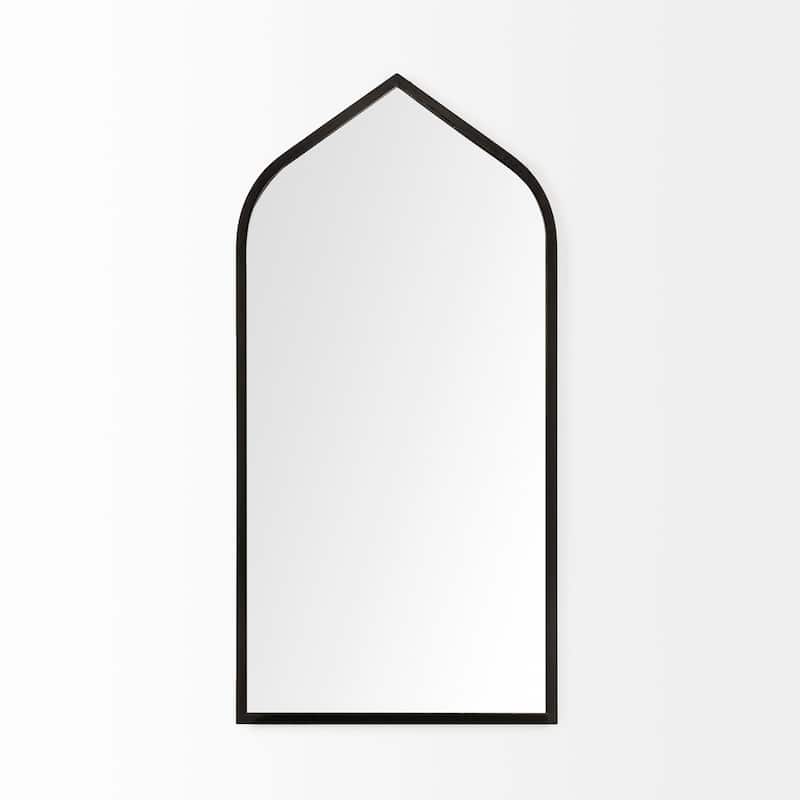 Giovanna Gold Metal Frame Ogee Arch Rectangular Wall Mirror (49" x 24")