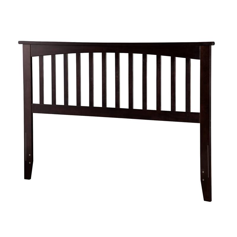 Mission Style Wood Panel Headboard with Crown Molding, USB Charging Port, Fits Standard Bed Frames