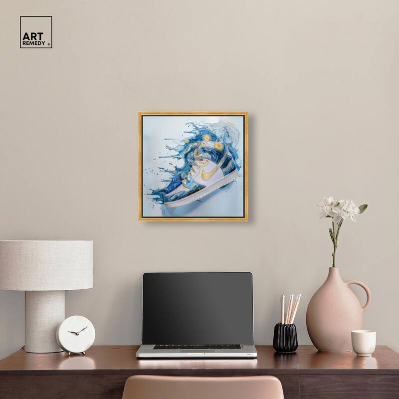 Starry Night Sneaker Splash Canvas by Art Remedy