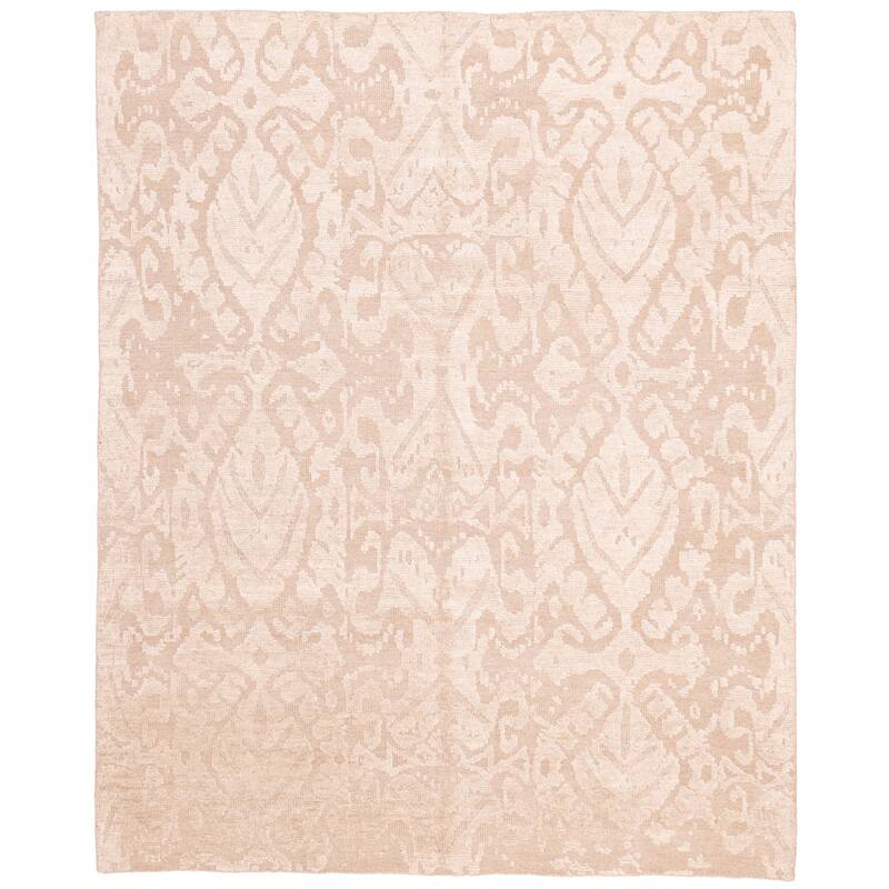 ECARPETGALLERY Hand-knotted Looma Tan Silk, Wool Rug - 8'1 x 10'0