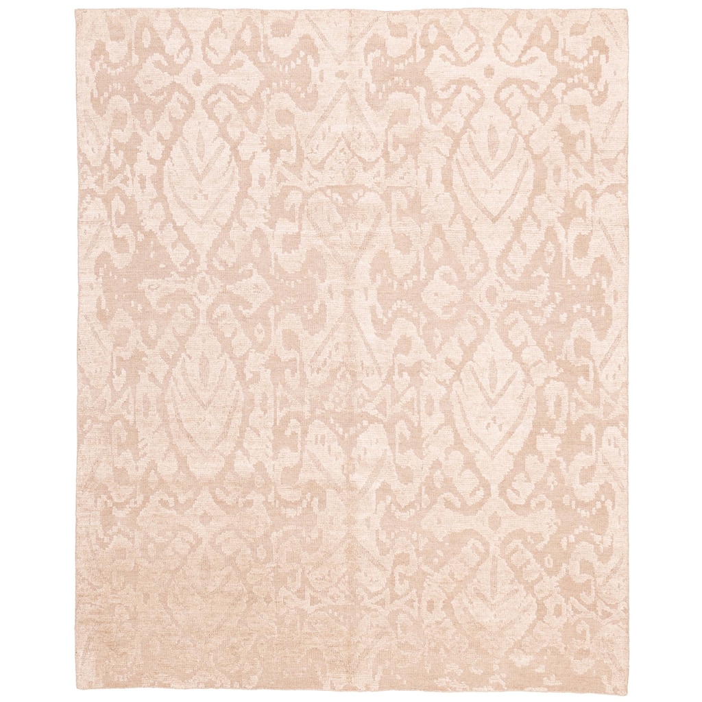 ECARPETGALLERY Hand-knotted Looma Tan Silk, Wool Rug - 8'1 x 10'0