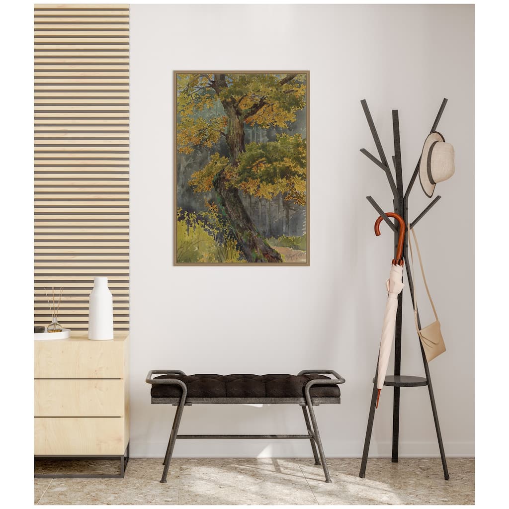 Kate and Laurel Study of Broadleaved Tree no date Friedrich Carl von Scheidlin by Nostalgia Prints Framed Canvas Wall Art Print