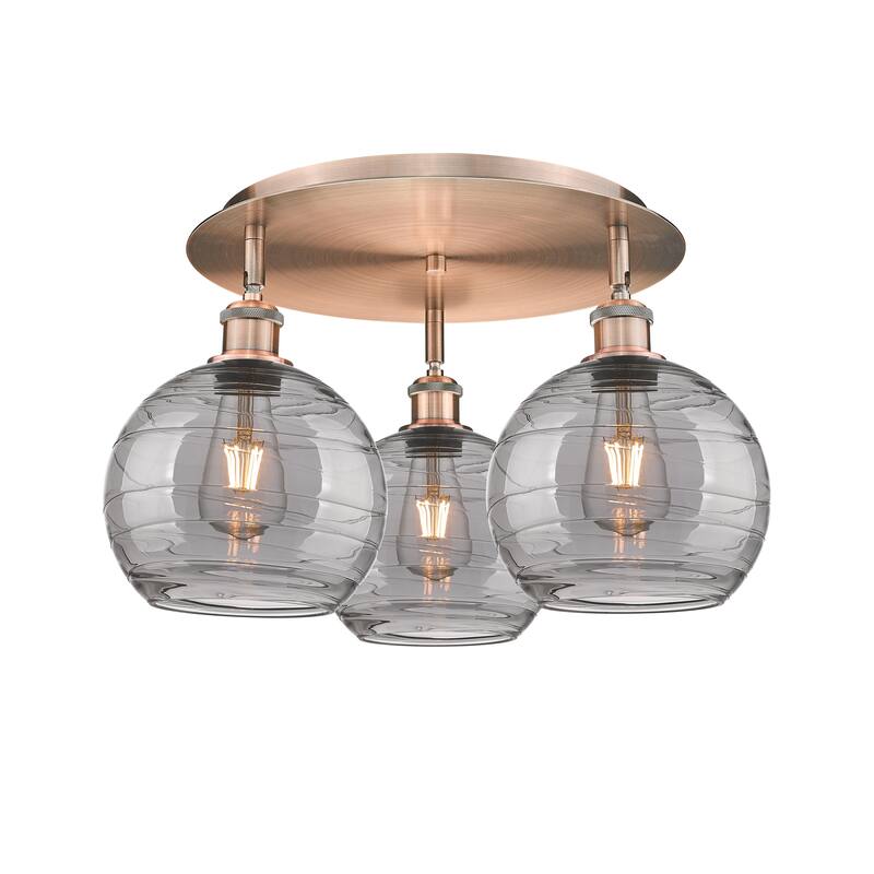 Innovations Lighting Athens Deco Swirl - 3 Light 20" Flush Mount