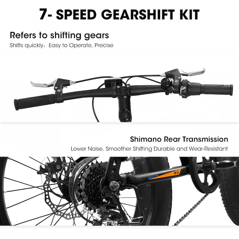 20 Inch Fat Tire Bike Adult 7 Speed Mountain Bike