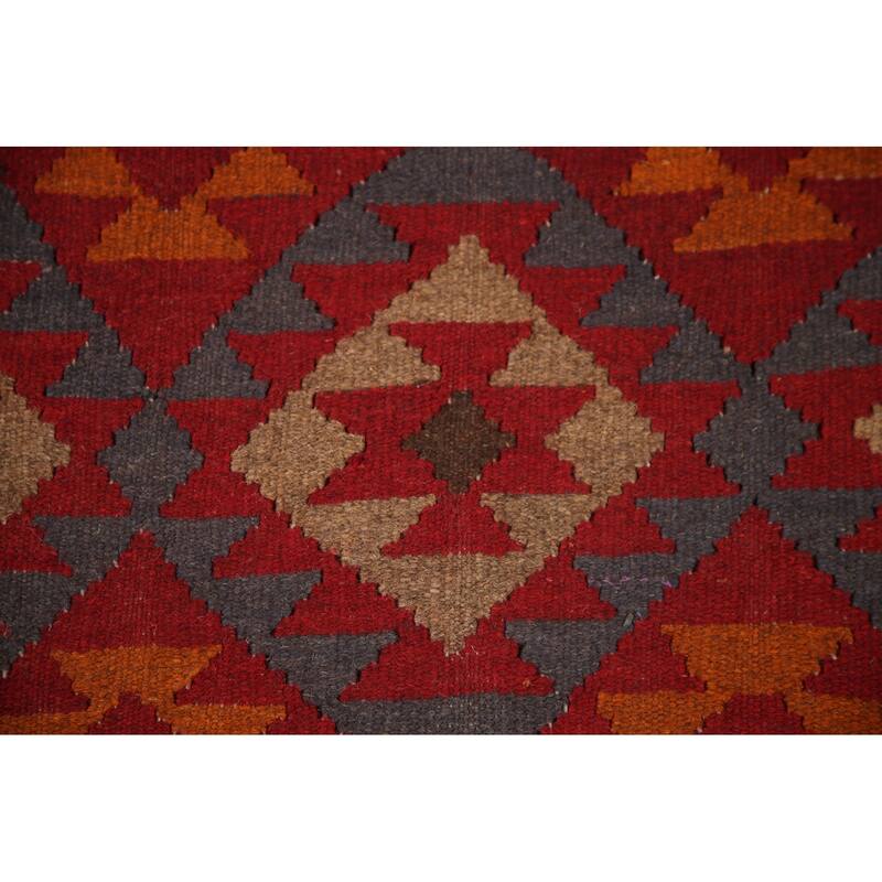 Kilim Oriental Area Rug Flat-weave Modern Wool Carpet - 6'7"x 10'1"