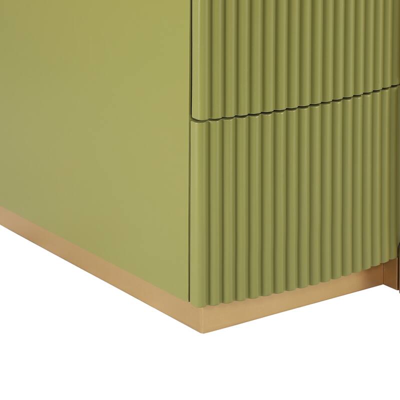 Christopher Knight Home - Lunera Modern Storage Nightstand with Fluted Design and Heavy Duty Base