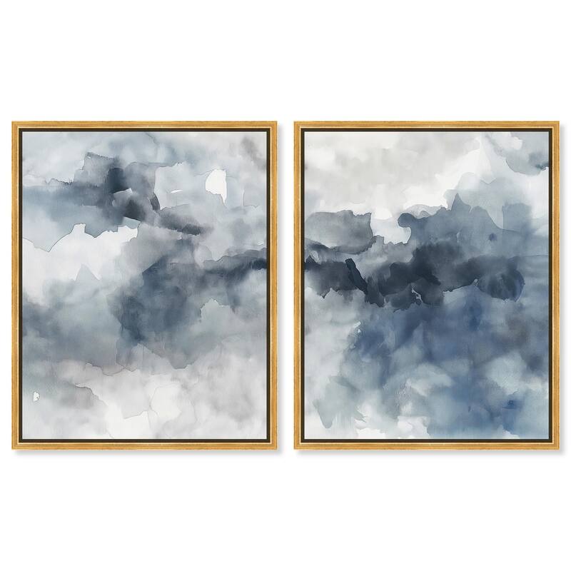 Calming Tides Canvas Set of 2 by Art Remedy - 20" x 24" - Gold