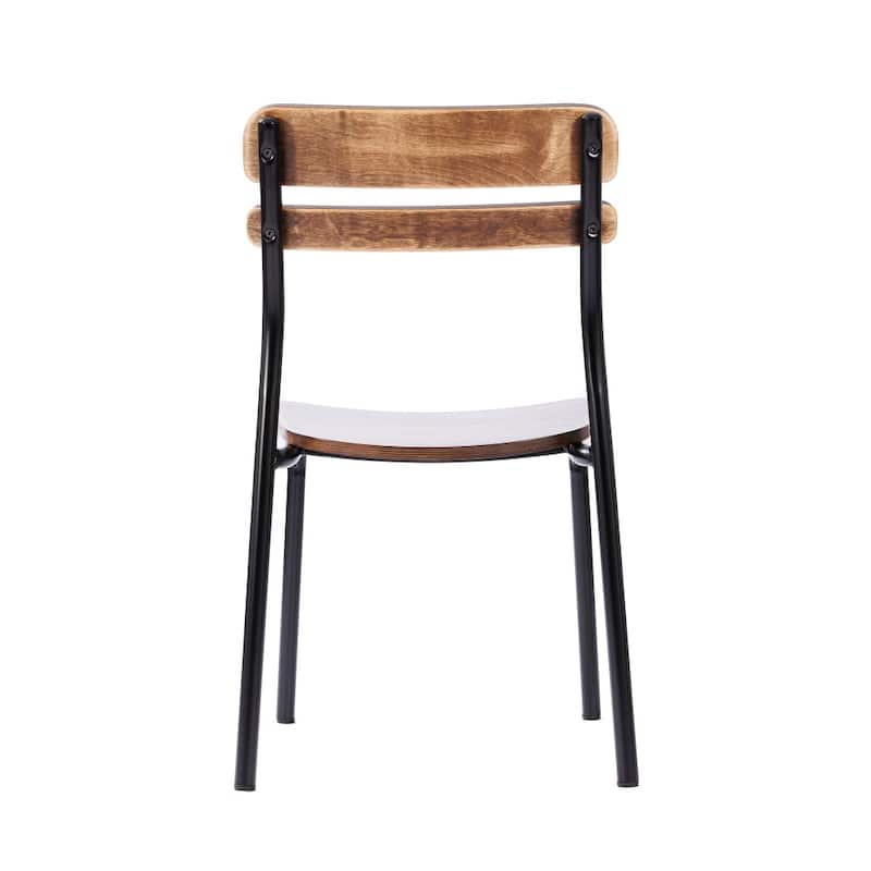 2PK Commercial Solid Wood Dining Chair with Frame and Antique Finish - 18.75"W x 20.75"D x 31.5"H