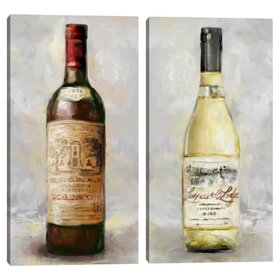 Bottle of Red, Bottle of White by Studio Arts Canvas Art Prints