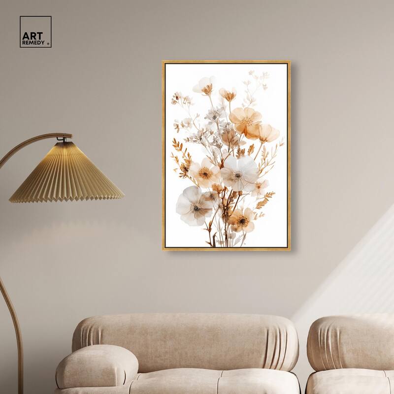 Parchment Petals Canvas by Art Remedy