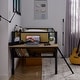 preview thumbnail 25 of 38, Metal Loft Bed with Desk, Rattan Loft Bed Frame with Hanging Storage