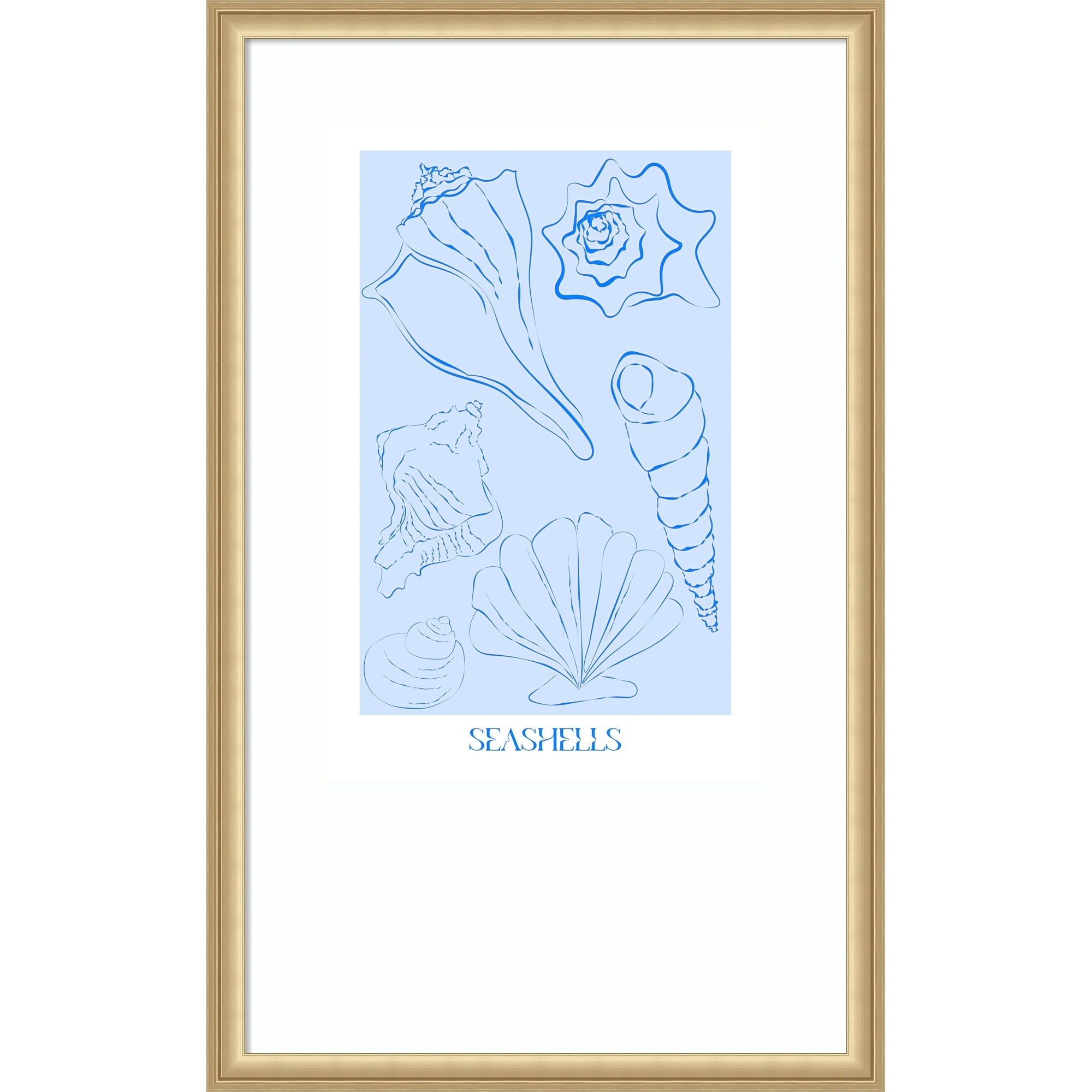 Seashells by Treechild Wood Framed Wall Art Print