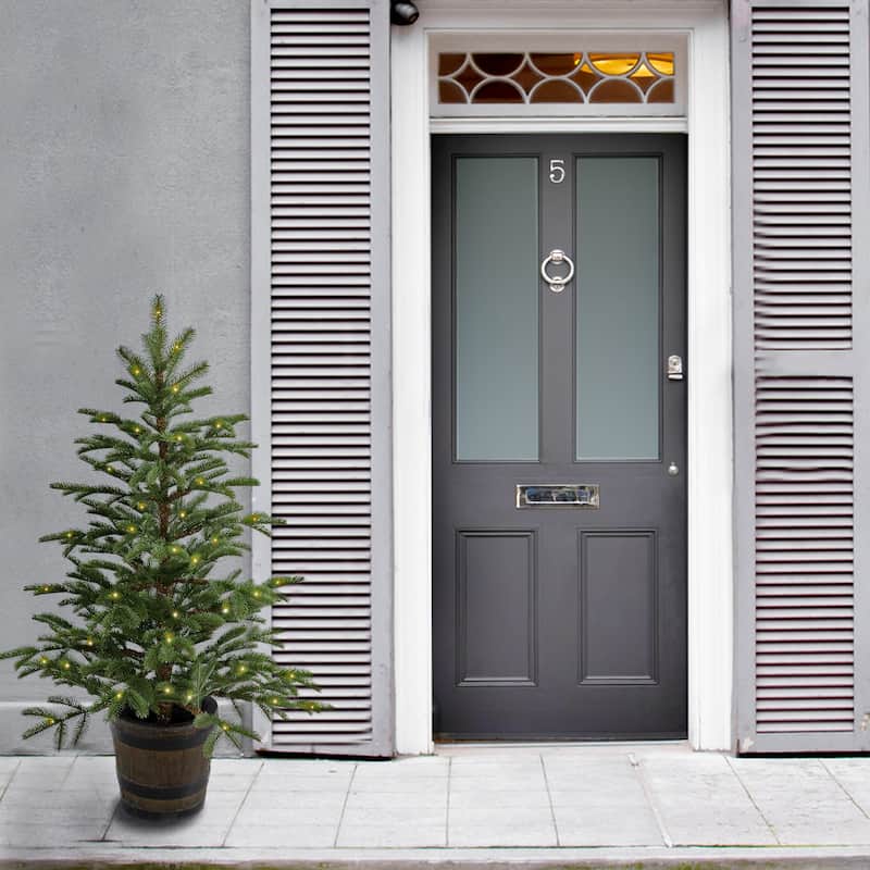 National Tree Company 4 ft. Norwegian Spruce Entrance Tree with Clear Lights - 4 Foot