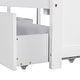preview thumbnail 18 of 31, L-shaped Platform Bed with Trundle and Drawers Linked with built-in Desk Twin White