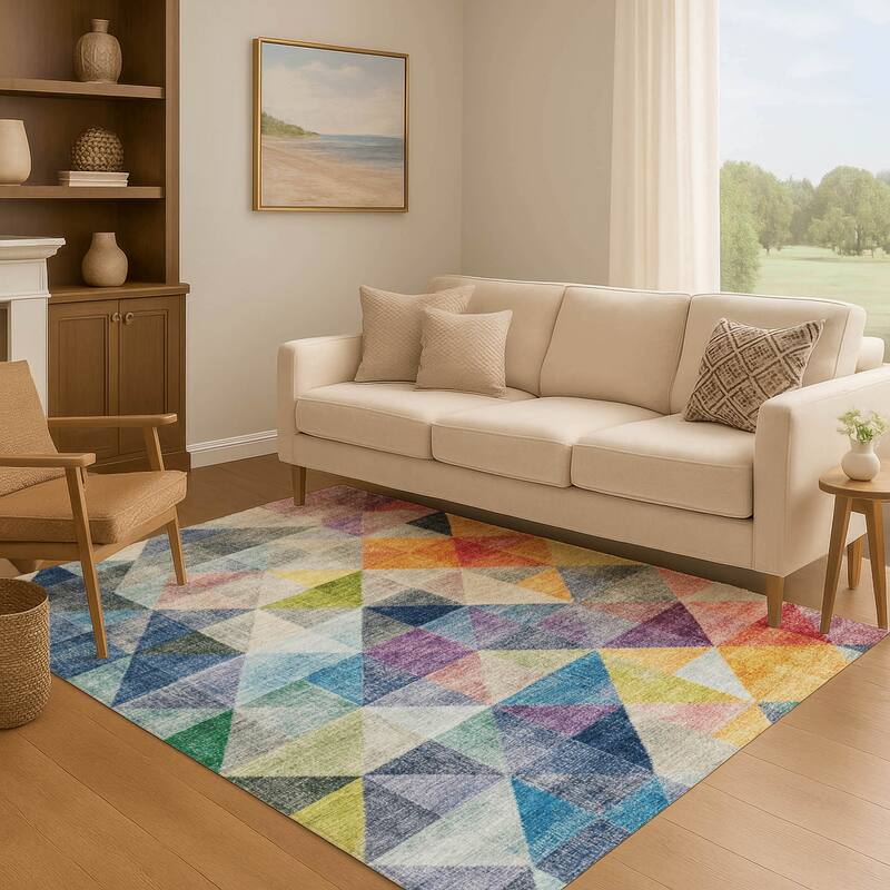 Premium Washable Super Soft Contemporary Mosaic Mayfield Rug