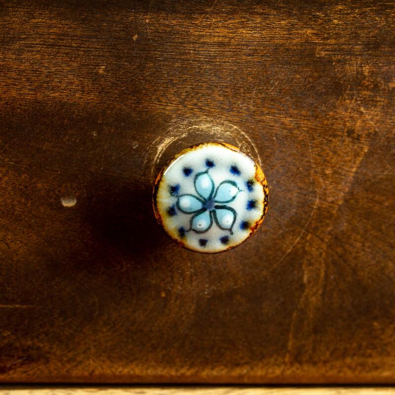 Novica Handmade Floral Convenience Ceramic Knobs (Set Of 4)