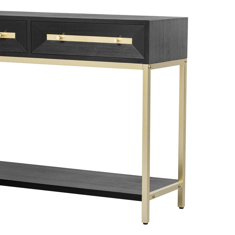 Retro Console Table with Two Drawers