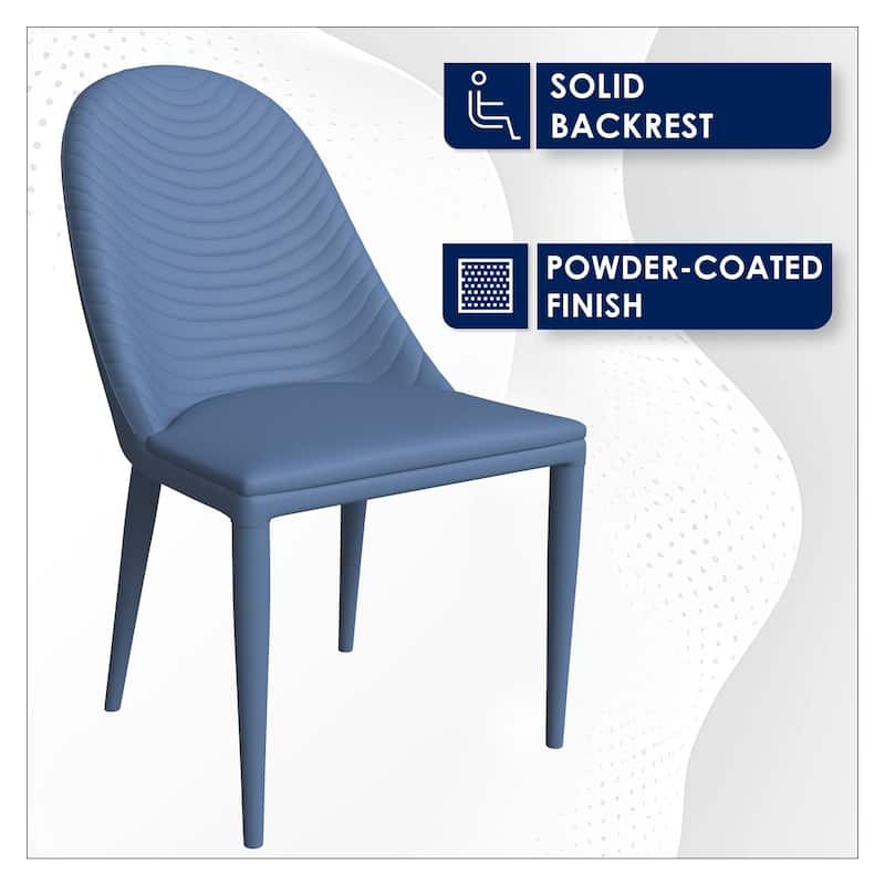 Seville Dining Chair Upholstered in Leather with Iron Legs Set of 4