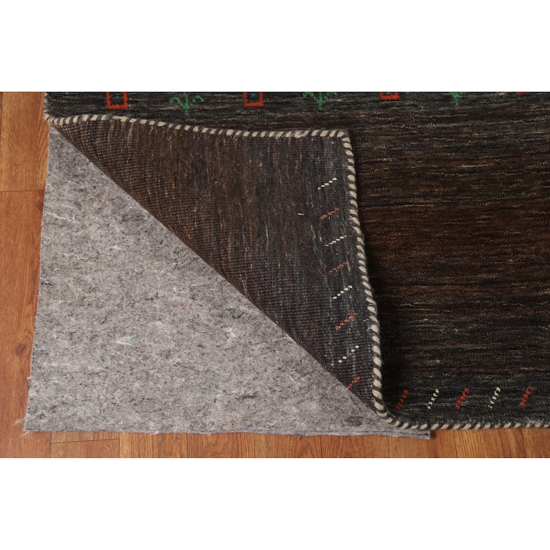 Hand Knotted Oriental 100% Wool Carpet Tribal Stripe Multi-Colored Gabbeh Area Rug - 7' 10'' X 5' 8''